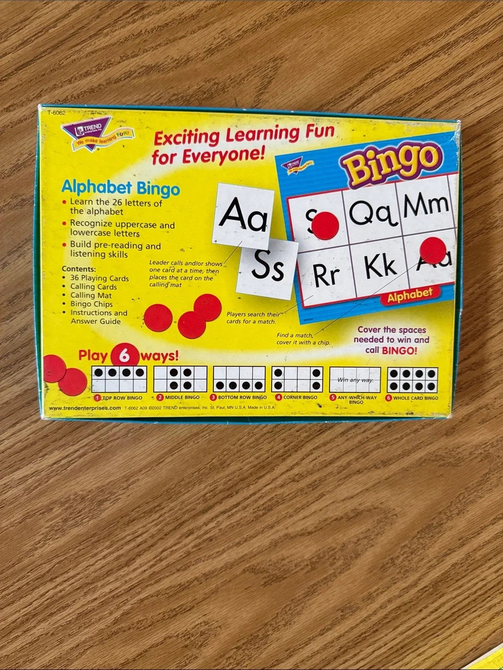 TREND ENTERPRISES BINGO EDUCATIONAL LEARNING SET OF 3 NUMBER ALPHABET SIGHTWORDS